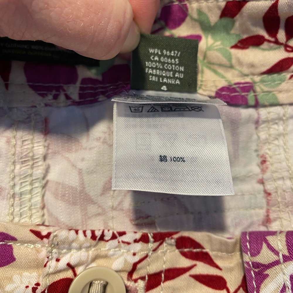 Eddie Bauer Red and Purple Floral A-line Midi Skirt - Picture 6 of 6